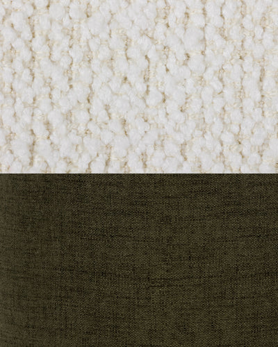 Fabric Sample – Cloud Beige Bouclé & Italian Olive
