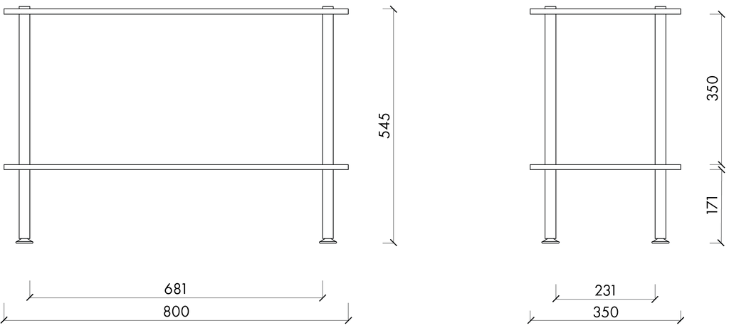 Teidi Shelving Unit 2-tier