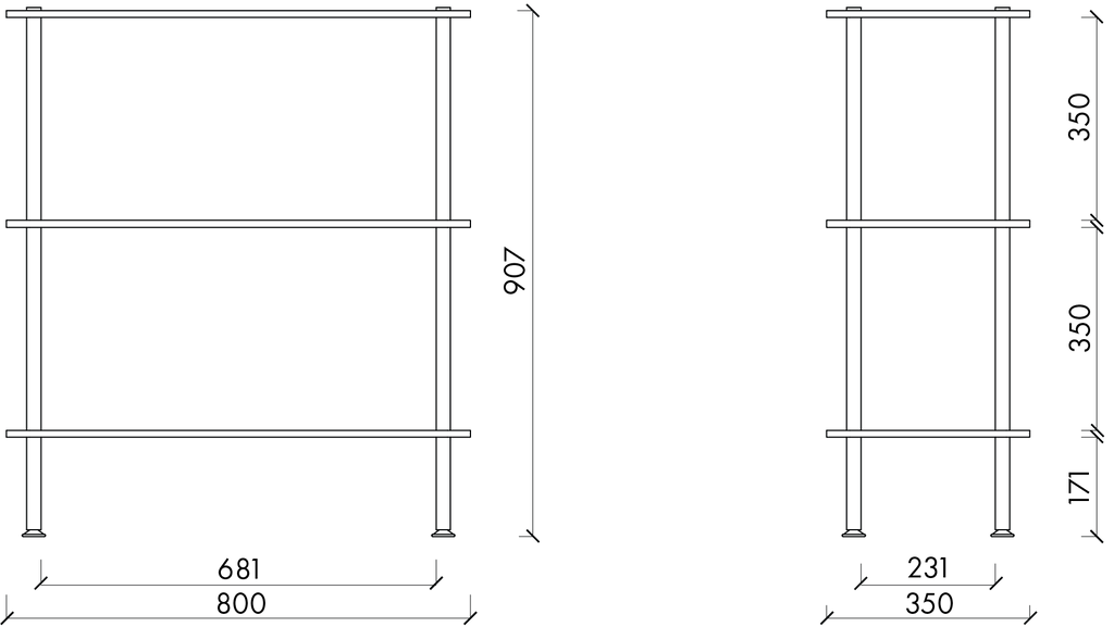 Teidi Shelving Unit 3-tier