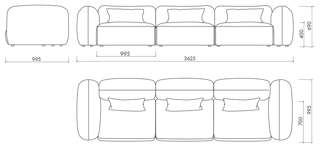 Yaro Sofa 4-seater