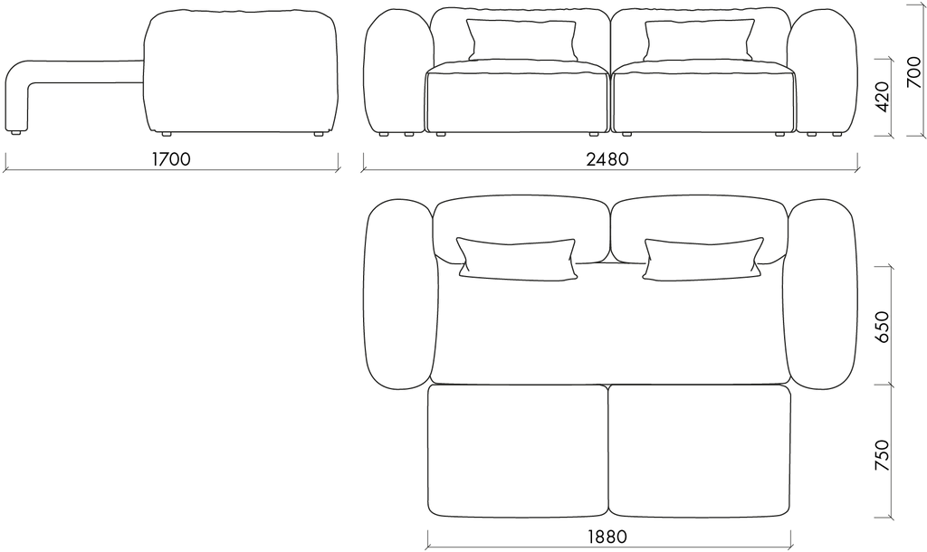 Yaro 3-Seater Sofa Bed