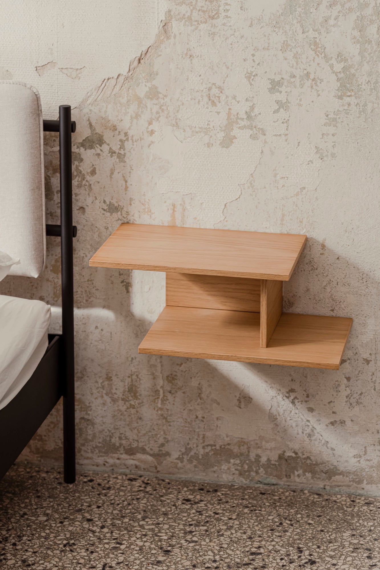 Tann Bedside Shelf - left